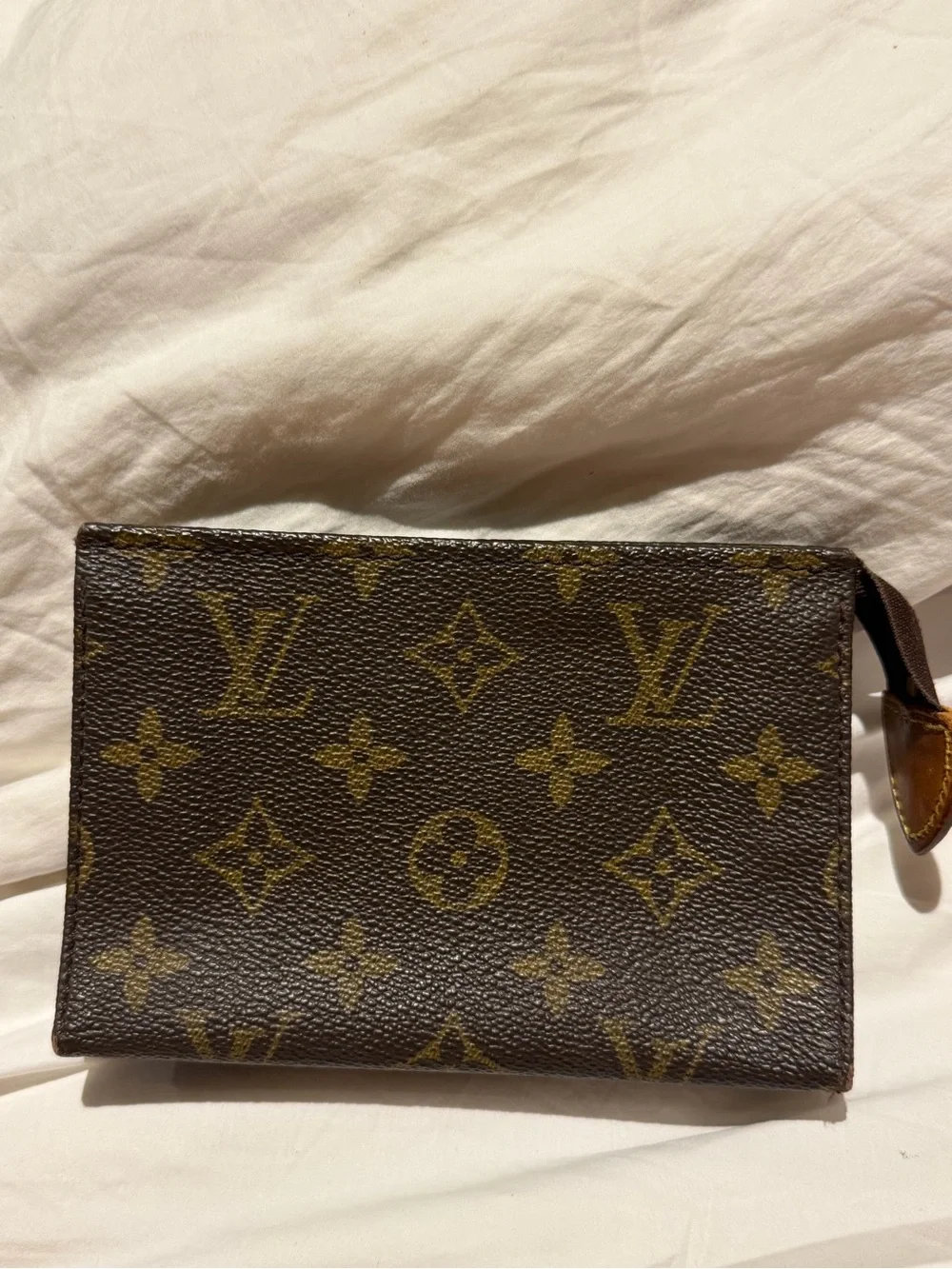 Louis Vuitton vintage Monogram Canvas Pouch - Brown & Gold Accents